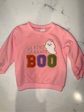 Amazon Pink Kids Sweatshirt with 'GIRL BOO' Applique